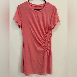 Universal Thread Coral Pink Ruched T-Shirt Dress Size Medium